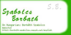szabolcs borbath business card